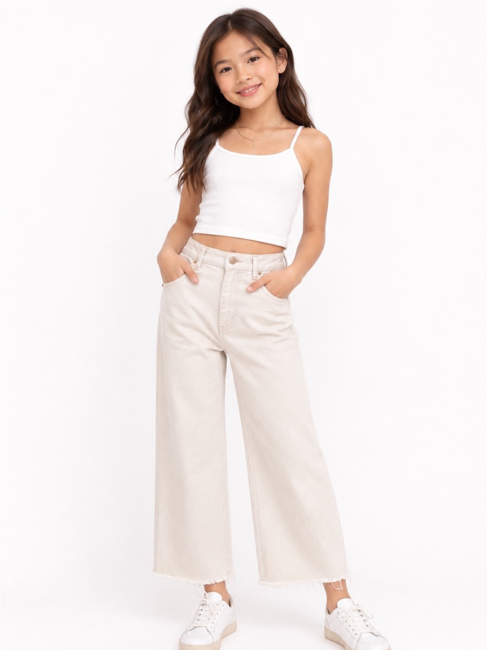 NWT Zara Kids Beige Wide-Leg Pants